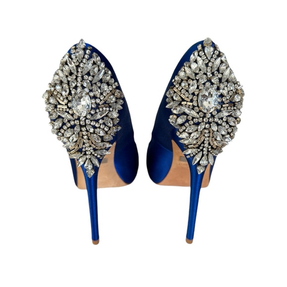 Badgley Mischka Kiara Satin Evening Pump - Picture 4 of 12